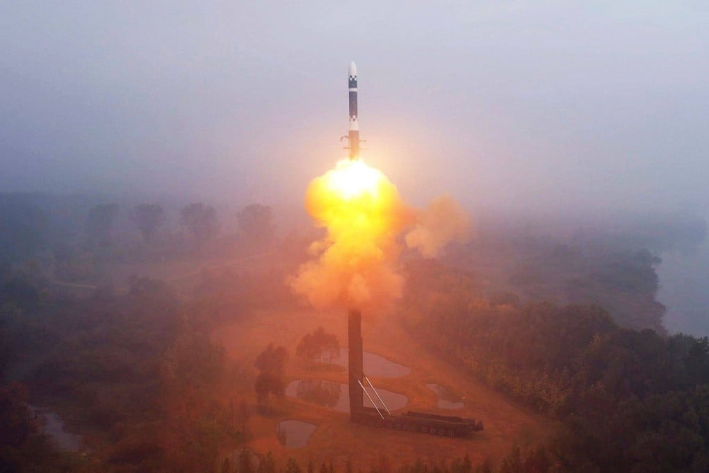 A North Korean Hwasong-19 missile being launched last week. Photo: KCNA via KNS / AFP