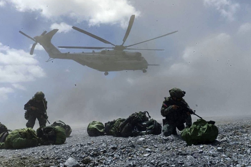 Marines from the Philippines and the US conduct joint drills in Palawan province earlier this year. Photo: Armed Forces of the Philippines / Handout via EPA-EFE