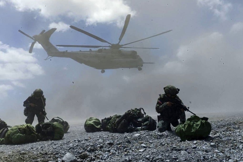 Marines from the Philippines and the US conduct joint drills in Palawan province earlier this year. Photo: Armed Forces of the Philippines / Handout via EPA-EFE