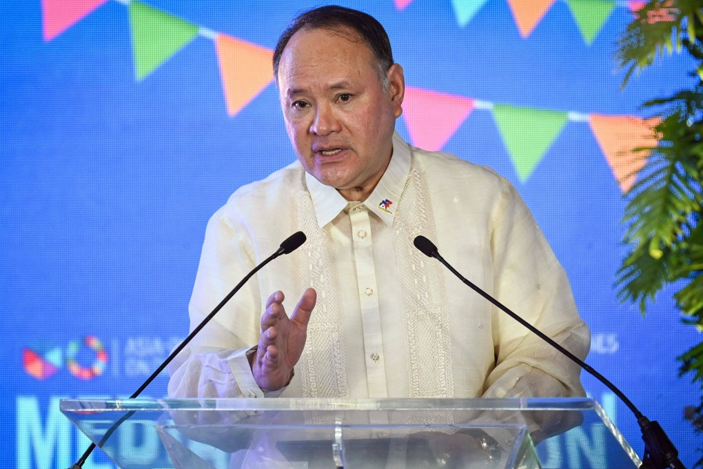 Philippine Defence Secretary Gilberto Teodoro delivers a speech in Manila last month. Photo: AFP