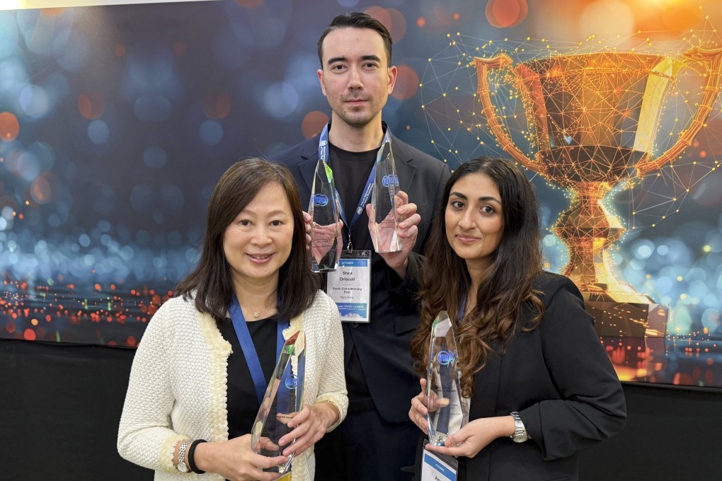 Editor-in-chief Tammy Tam, digital editor Shea Driscoll and Asia reporter Amy Sood represent the Post at the awards. Photo: Handout