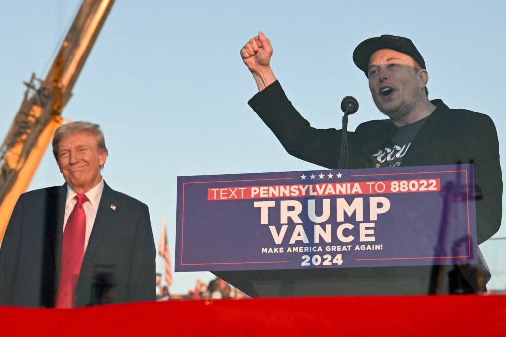 Tesla CEO Elon Musk speaks alongside Donald Trump during a campaign rally in Butler, Pennsylvania, on October 5, 2024. Photo: AFP