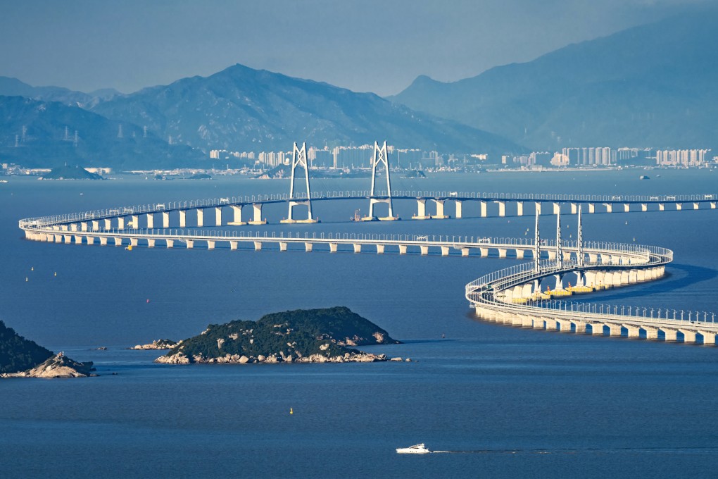 The Zhuhai section of the Hong Kong-Zhuhai-Macao Bridge, which will be used for competition for the first time in the test race. Photo: Getty Images