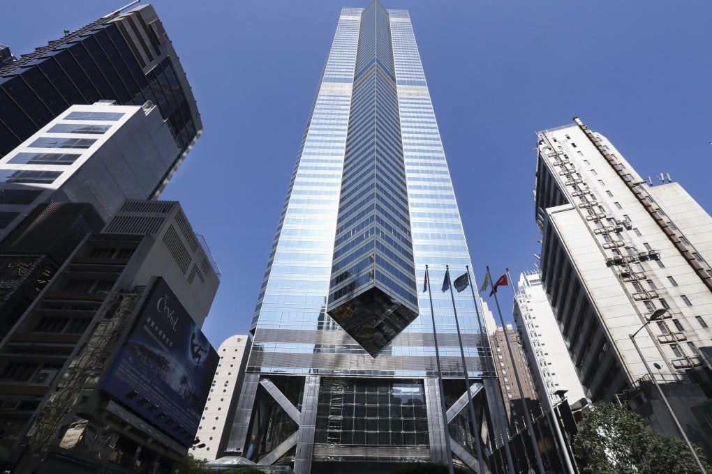 The exterior view of The Center building in Central, once the world’s most expensive office tower. Photo: Nora Tam