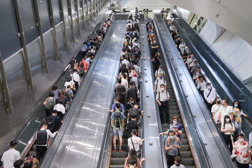 More than 1,300 escalators serve millions of passengers every day at MTR stations across the city. Photo: Jelly Tse