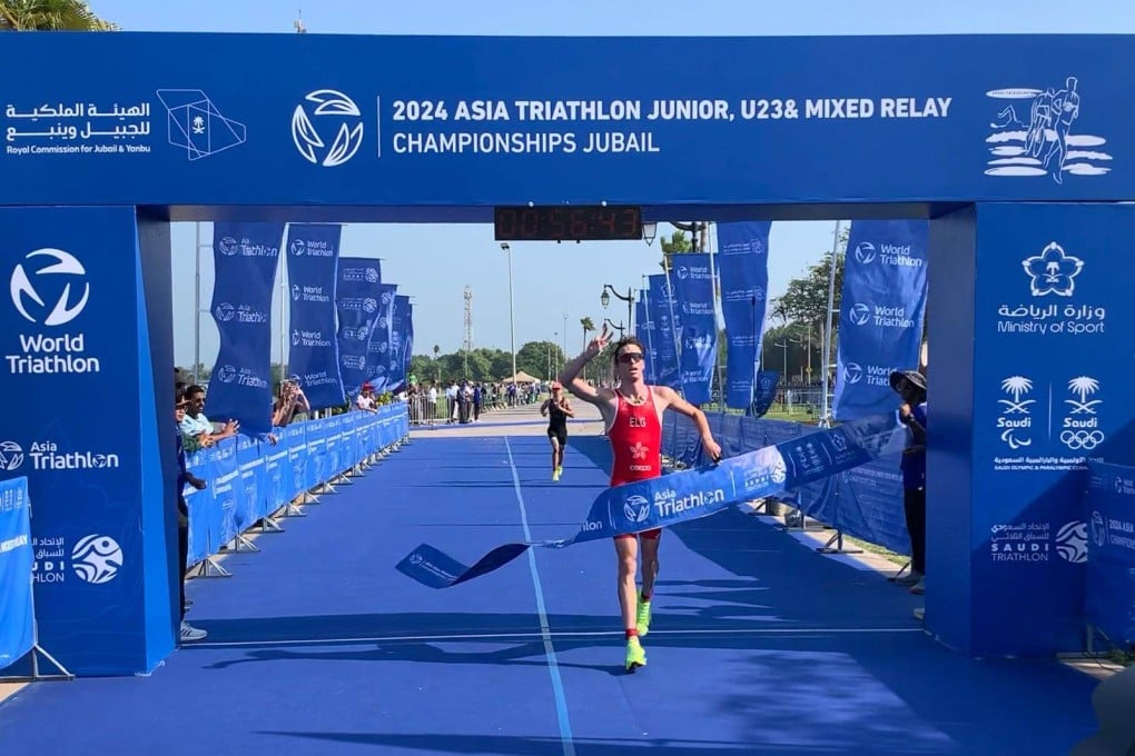 Robin Elg crossed the line in Saudi Arabia to retain his Asian Under-23 title.