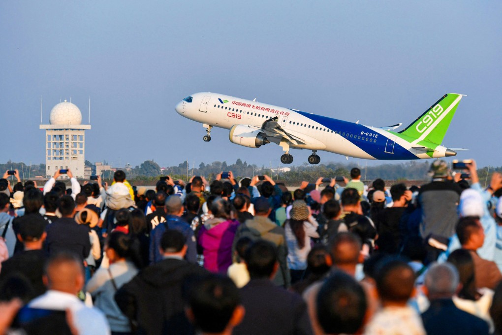 Comac aims to churn out 150 C919 narrowbody jets annually over the next five years. Photo: AFP