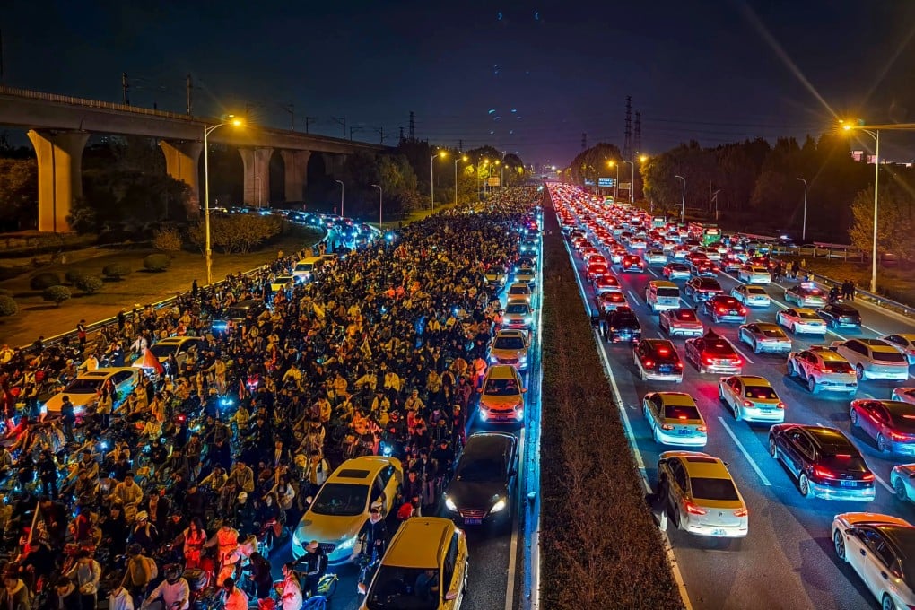The mass bike ride was blamed for causing gridlock. Photo: Weibo/ @北京法律民工