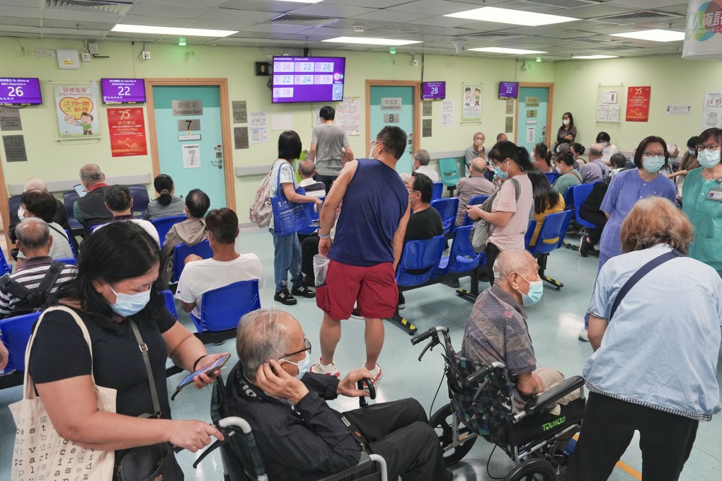 Patients wait to see a doctor a public outpatient clinic in Sai Wan Ho. Photo: Elson Li