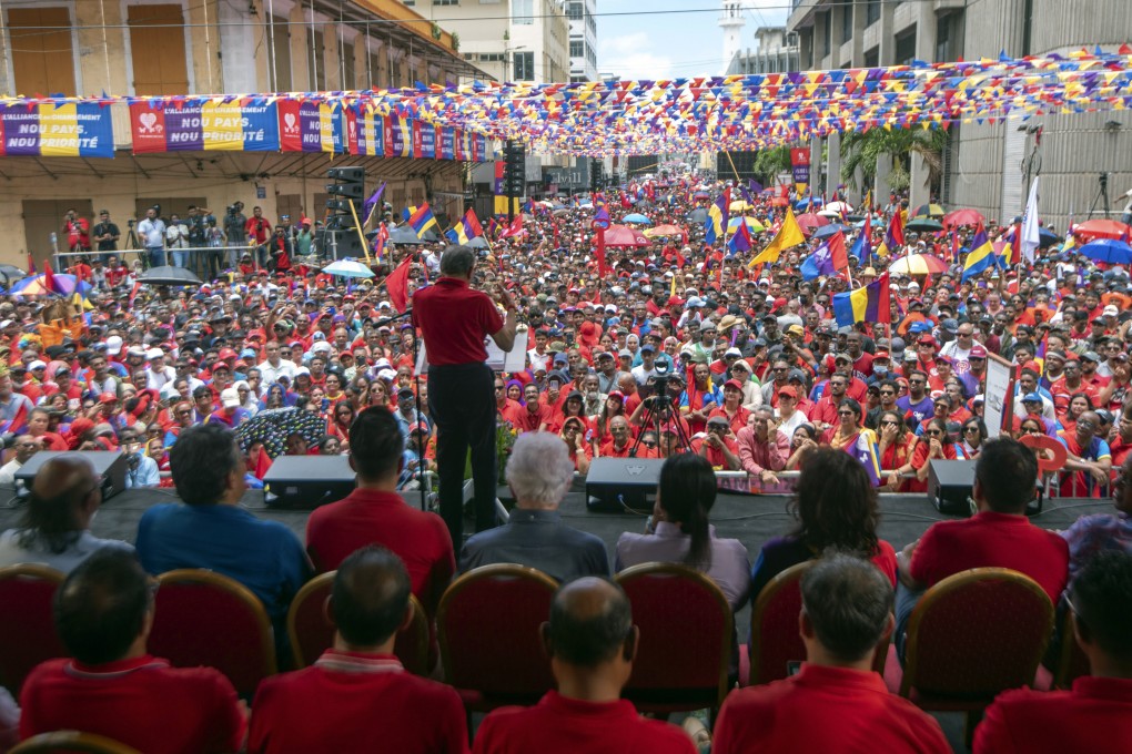 An election rally is held in the Mauritian capital, Port Louis, ahead of elections this weekend.  Photo: AP