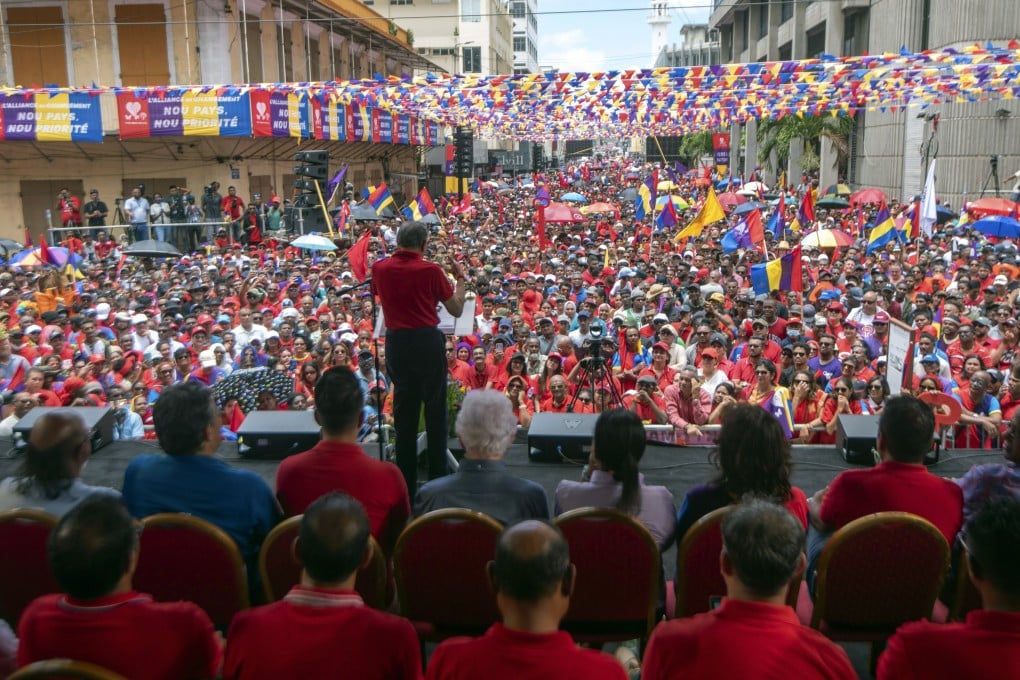An election rally is held in the Mauritian capital, Port Louis, ahead of elections this weekend. Photo: AP