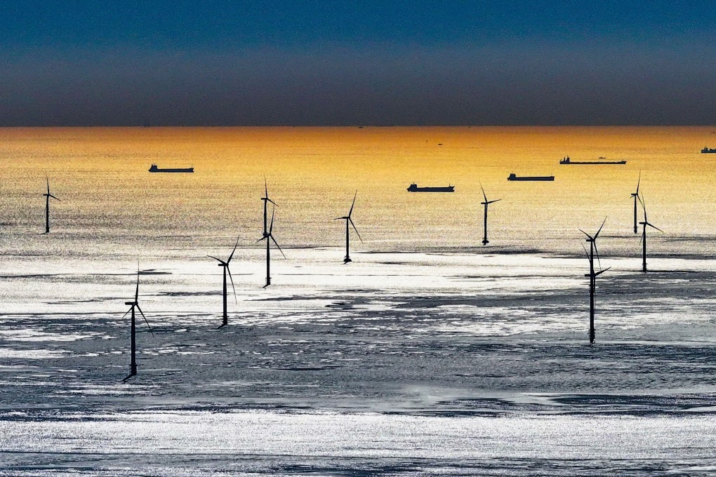 An offshore wind farm in Tangshan City in north China’s Hebei province. After the city began promoting  the construction of wind and solar power plants, installed capacity of clean energy has reached 3.242 million kilowatts. Photo: Xinhua