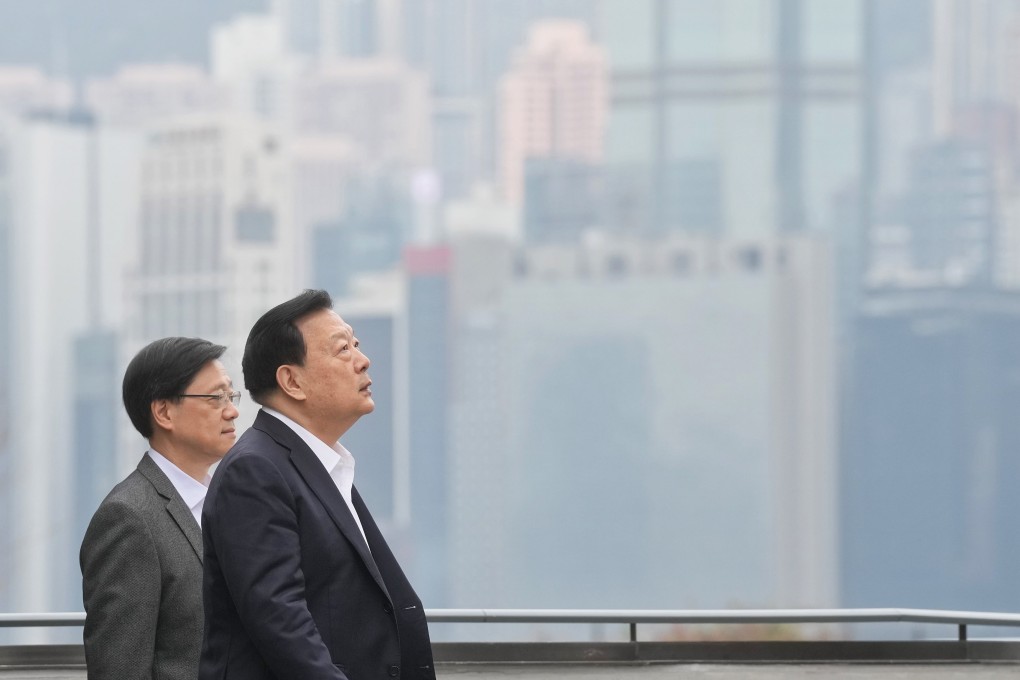 Xia Baolong (right), director of the Hong Kong and Macau Affairs Office, has asked business leaders to “leave no stone unturned” in upgrading the city’s tourism offerings. Photo: Elson Li