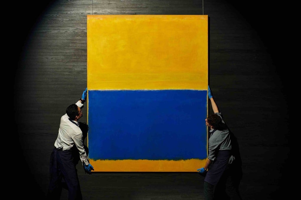 Mark Rothko’s 1954 painting Untitled (Yellow and Blue) is displayed at Sotheby’s Maison in Hong Kong ahead of its auction on November 11, 2024. Photo: Sotheby’s