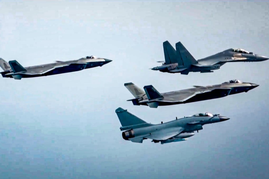 The PLA video showed the planes flying in formation. Photo: CCTV