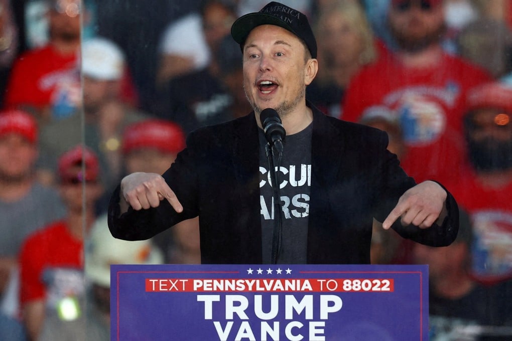 Tesla CEO and X owner Elon Musk speaks during a rally for Donald Trump in Butler, Pennsylvania, on October 5, 2024. Photo: Reuters
