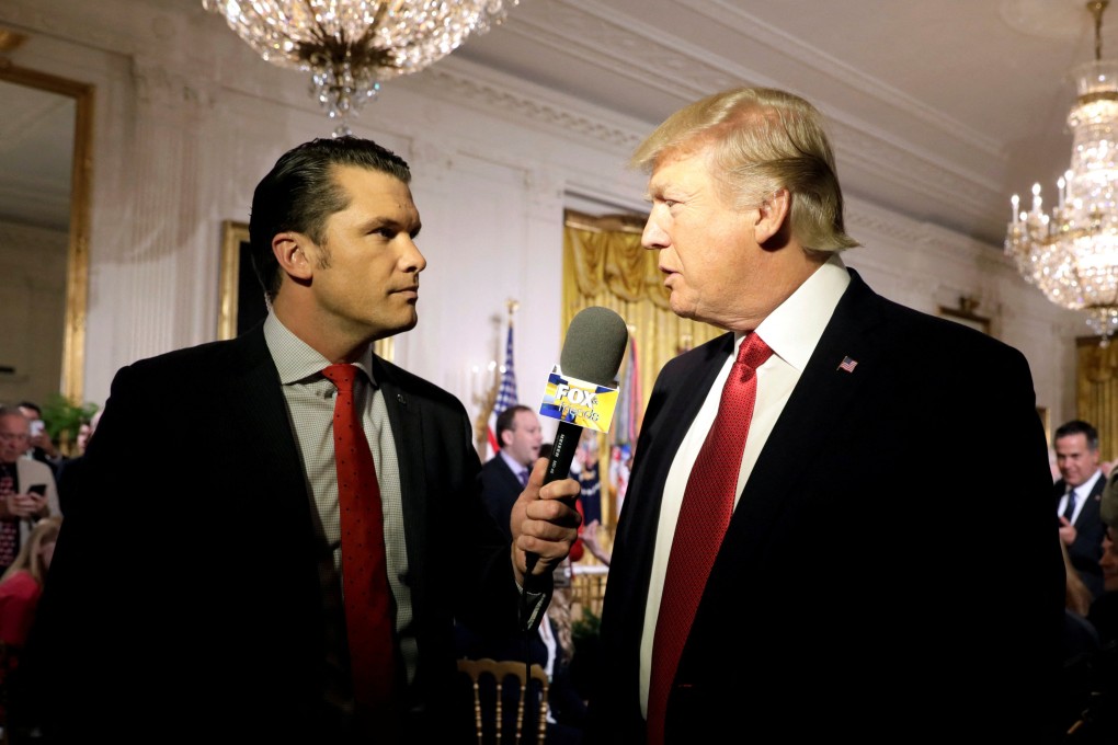 US president-elect Donald Trump (right) says that with Fox News host Pete Hegseth poised to become defence chief, “America’s enemies are on notice”. Photo: Reuters