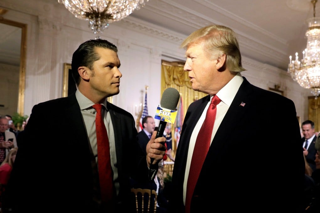 US president-elect Donald Trump (right) says that with Fox News host Pete Hegseth poised to become defence chief, “America’s enemies are on notice”. Photo: Reuters