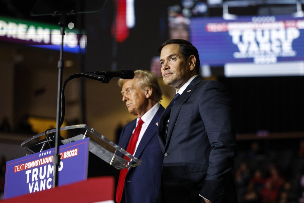 Florida Senator Marco Rubio stands on stage with former president Donald Trump in Allentown, Pennsylvania. Photo: TNS