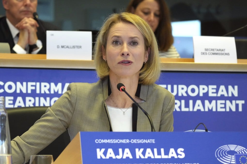 Kaja Kallas, nominee for the post of the European Union High Representative and Vice-President for Foreign Affairs and Security Policy, during her hearing at the European Parliament in Brussels on Tuesday. Photo: AP