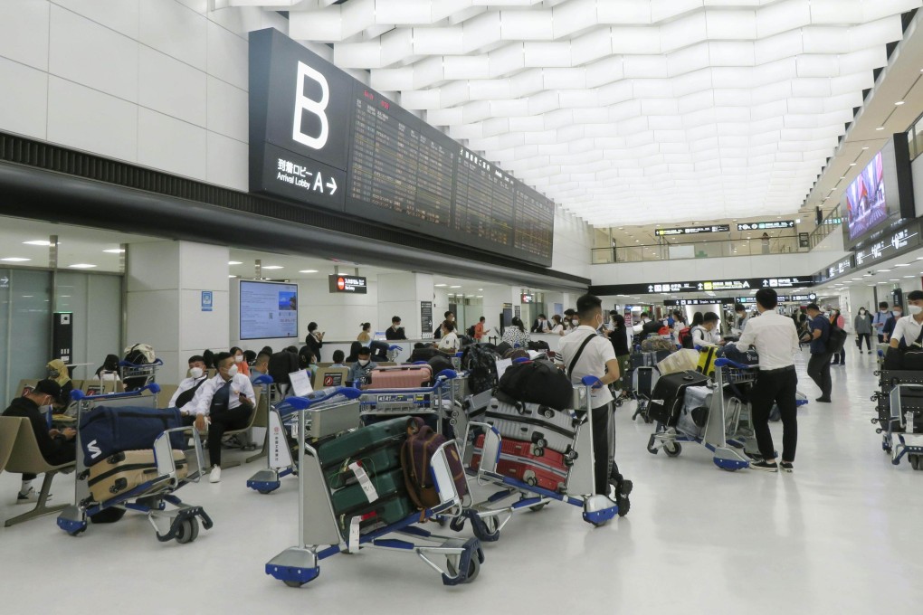 An arrival lobby for international flights at Narita airport in Chiba prefecture, near Tokyo. Photo: Kyodo