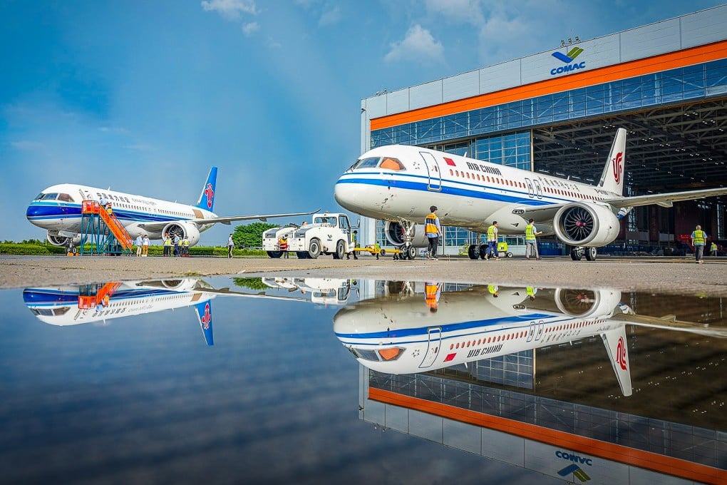 China’s Comac, the maker of its home-grown jets such as the C919, intends to expand tours of its factory in Shanghai. Photo: CCTV