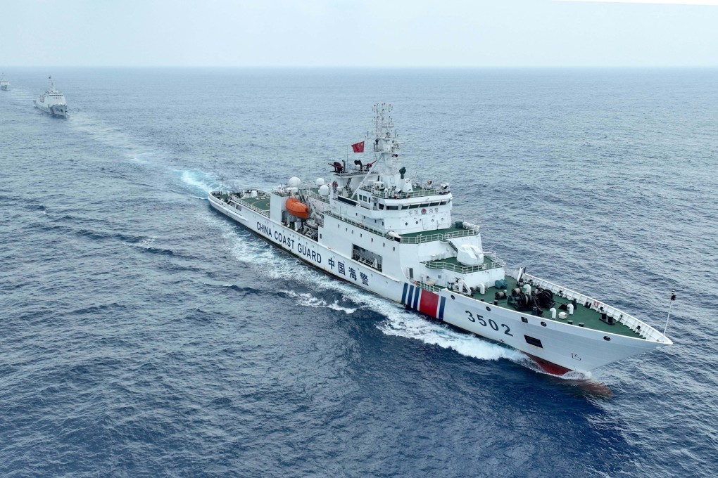 The China Coast Guard says its patrol around Scarborough Shoal was for law enforcement. Photo:  EPA-EFE