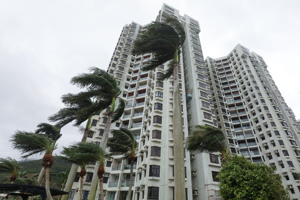 High winds at the Heng Fa Chuen Promenade under the No 8 typhoon signal. Photo: Sun Yeung