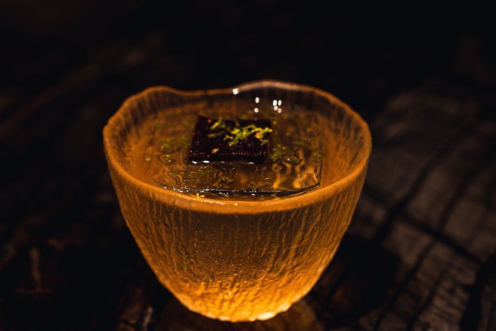 The Thai Beef Salad cocktail by The Savory Project in Hong Kong features savory profiles from beef, peanut and chilli as well as coconut, kaffir lime and rum. Photo: The Savory Project