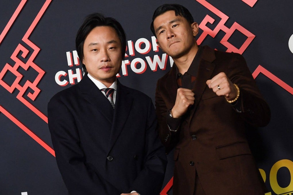 Jimmy O. Yang (left) and Ronny Chieng arrive for the premiere of Interior Chinatown in Los Angeles. Yang stars as an Asian actor who finds his world turned upside down in unusual ways. Photo: AFP