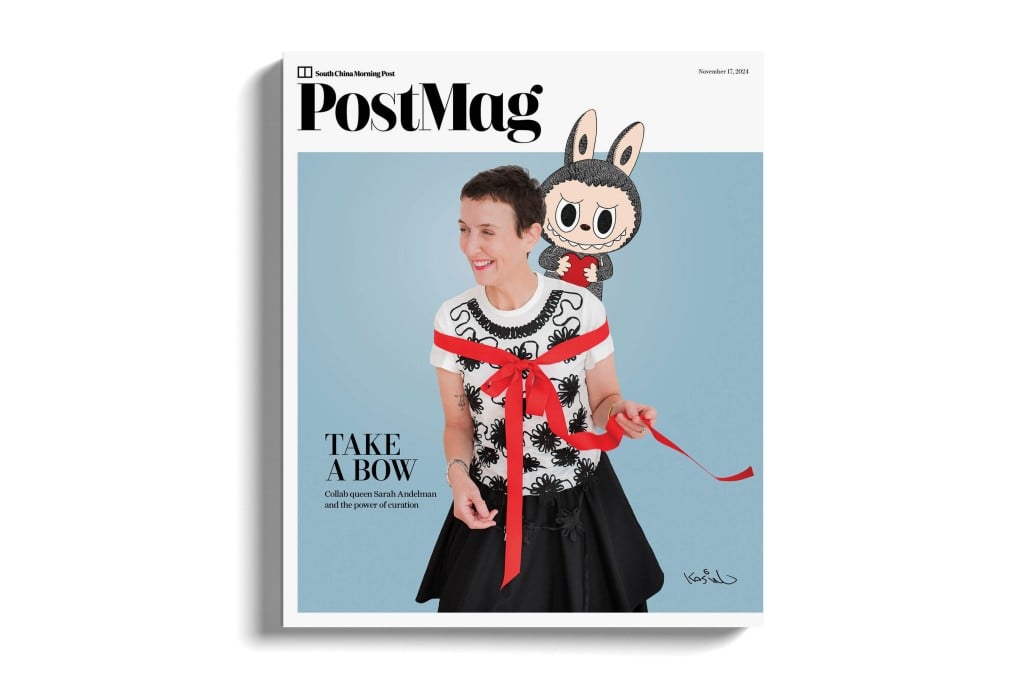 Colette founder Sarah Andelman is seen with Zimomo on her shoulder on the cover of this week’s PostMag. Photo: Philip Andelman; Illustration: Kasing Lung