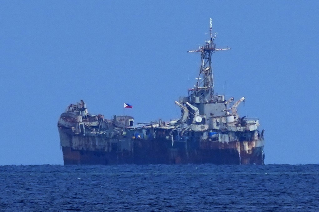 The Philippines’ BRP Sierra Madre sits at the Second Thomas Shoal in the South China Sea. Photo: AP