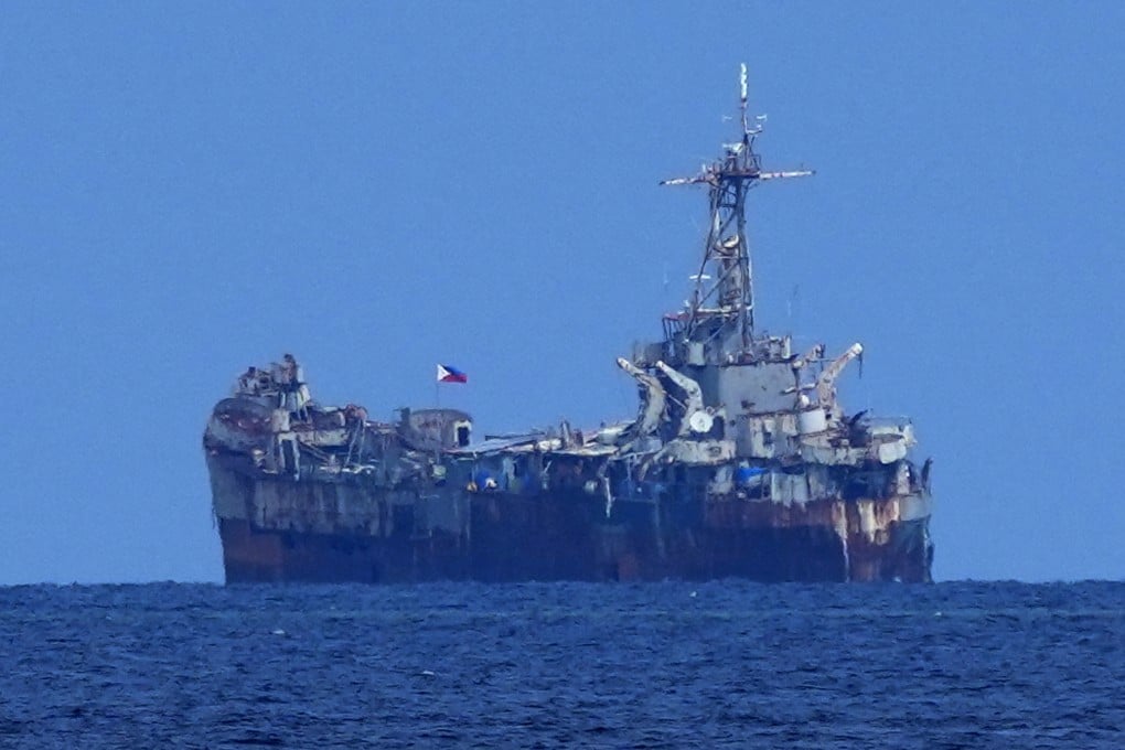 The Philippines’ BRP Sierra Madre sits at the Second Thomas Shoal in the South China Sea. Photo: AP