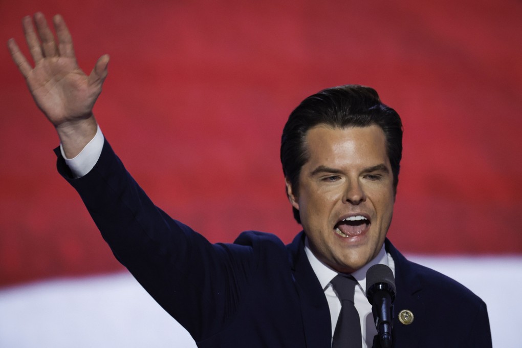 US congressman Matt Gaetz speaks at the Republican National Convention in Milwaukee, Wisconsin, in July. Photo: TNS