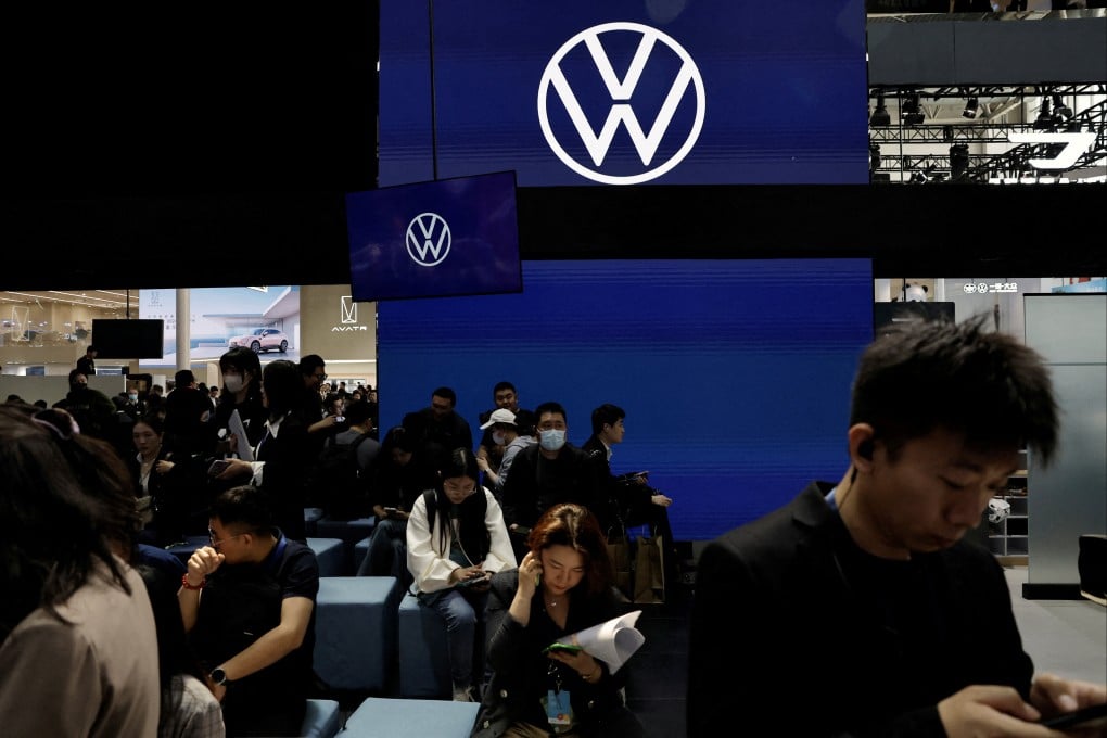 People visit the Volkswagen booth at the Beijing International Automotive Exhibition in April. Photo: Reuters