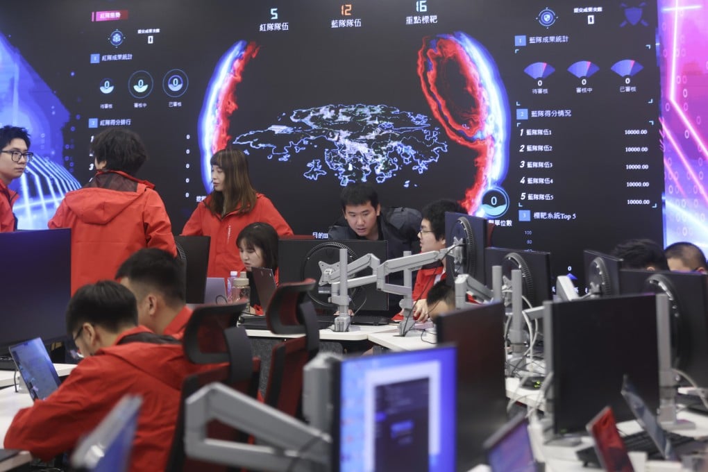 Attackers from the “red” team will not leave the operation room in Tsing Yi during the 60-hour drill. Photo: Jonathan Wong