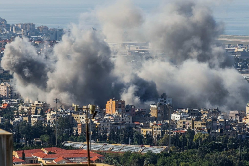 Smoke rises after an Israeli air strike on southern Beirut, Lebanon, on Thursday, amid the ongoing war between Israel and Hezbollah. Photo: AFP