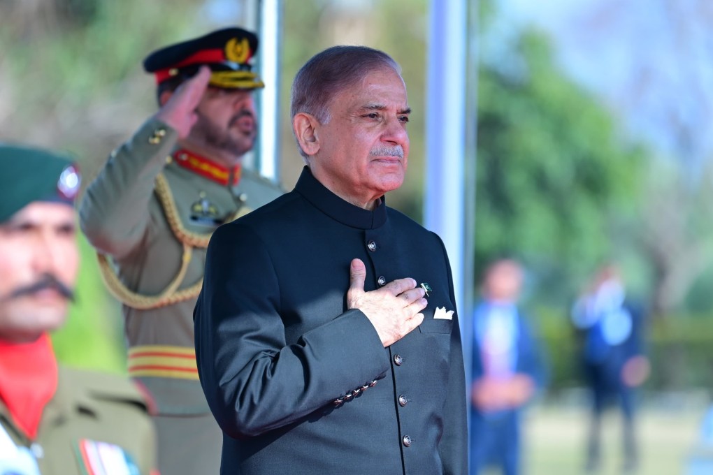Pakistan’s Prime Minister Shehbaz Sharif attends a guard of honour ceremony in Islamabad. Photo: Prime Minister’s Office/Handout via EPA-EFE