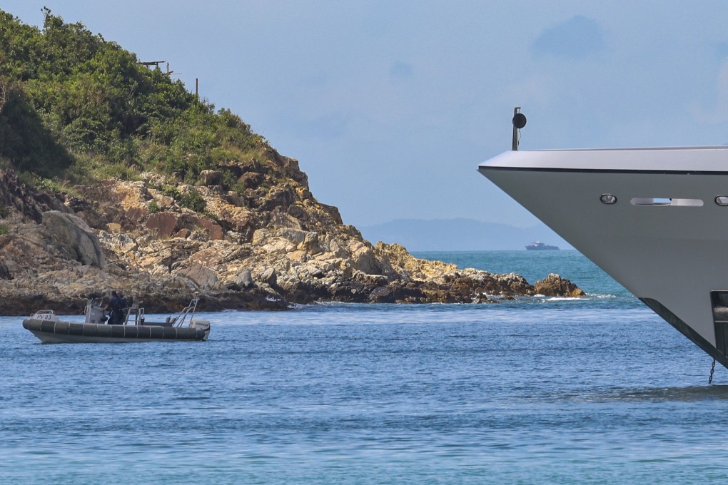 A marine police speedboat patrol near Deep Water Bay to search for the whale in September 2023. Photo: Yik Yeung-man