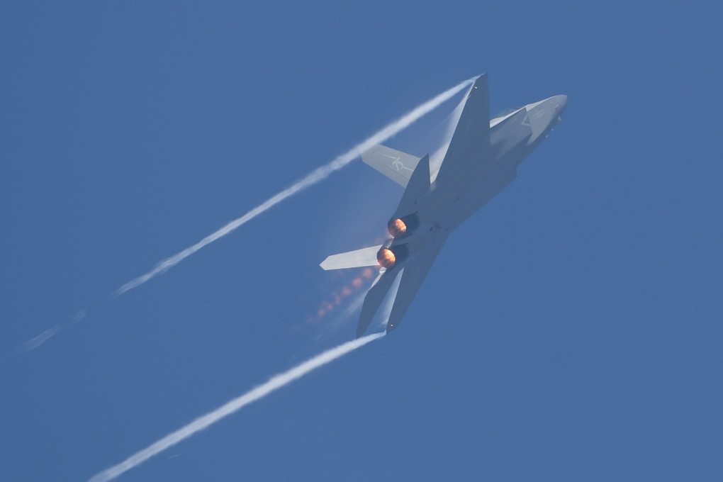 China’s J-35A stealth fighter jet takes part in a performance at the Zhuhai Air Show.  Photo: Xinhua