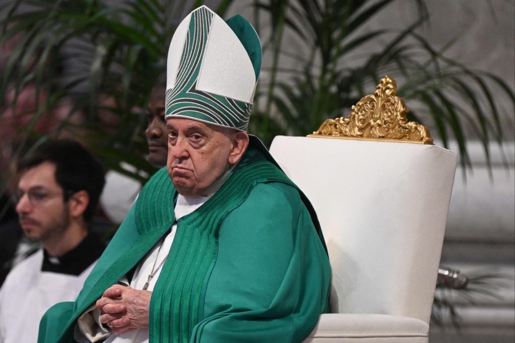 Pope Francis leads mass for the World Day of the Poor at St Peter’s basilica in The Vatican, on Sunday. Photo: AFP