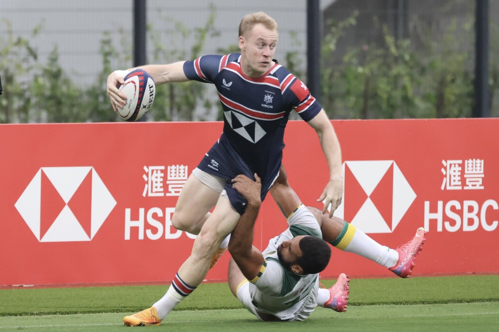 Matt Worley crossed for a pair of late tries in Hong Kong’s victory over Brazil. Photo: Jonathan Wong