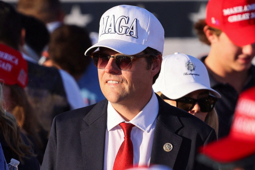 Matt Gaetz at a Donald Trump rally last moth. Photo: Reuters