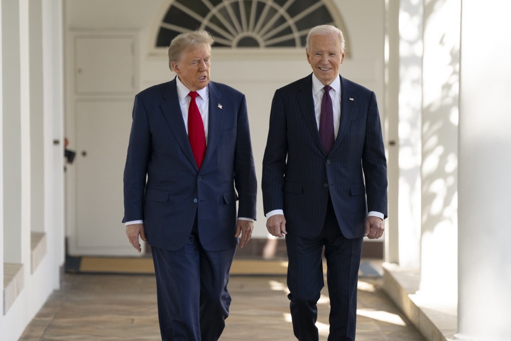 US President Joe Biden with president-elect Donald Trump during a transition meeting at the Oval Office of the White House in Washington. Photo: dpa