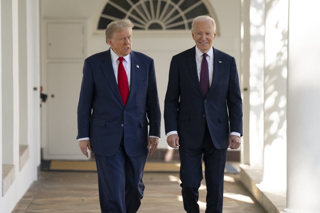 US President Joe Biden with president-elect Donald Trump during a transition meeting at the Oval Office of the White House in Washington. Photo: dpa