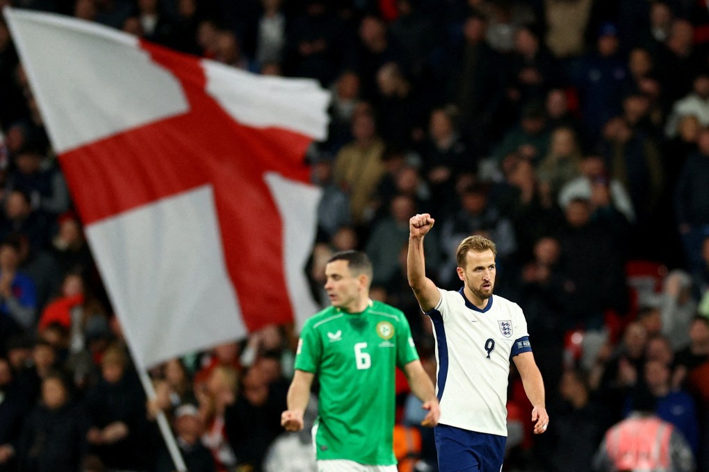 England’s Harry Kane celebrates scoring his side’s first goal against Ireland. Photo: Reuters