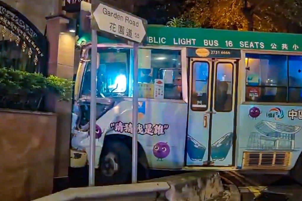 The minibus crashed into the entrance of Estoril Court, a high-end housing estate. Photo: Handout