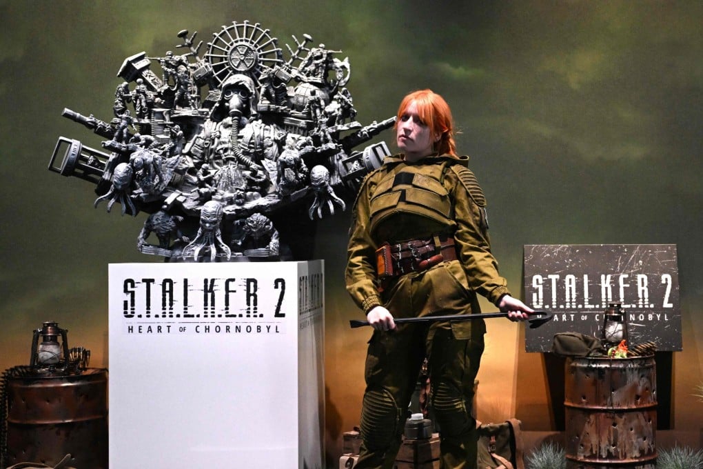 A cosplayer poses at the Stalker 2: Heart of Chornobyl booth at the Gamescom video games trade fair in Cologne, Germany on August 21, 2024. Photo: AFP