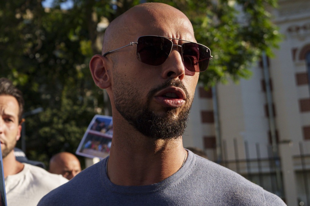 Social media influencer Andrew Tate is seen near the French Embassy in Bucharest, Romania on July 28. Photo: AP