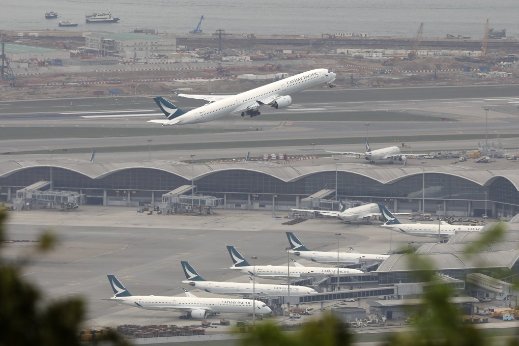 A Cathay Pacific Airways  plane takes off from Hong Kong International Airport in Chek Lap Kok. Photo: Yik Yeung-man